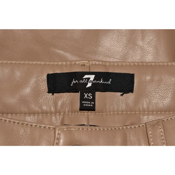 7‎ FOR ALL MANKIND $198 Faux Leather Skinny Pant Beige XS - Picture 4 of 4